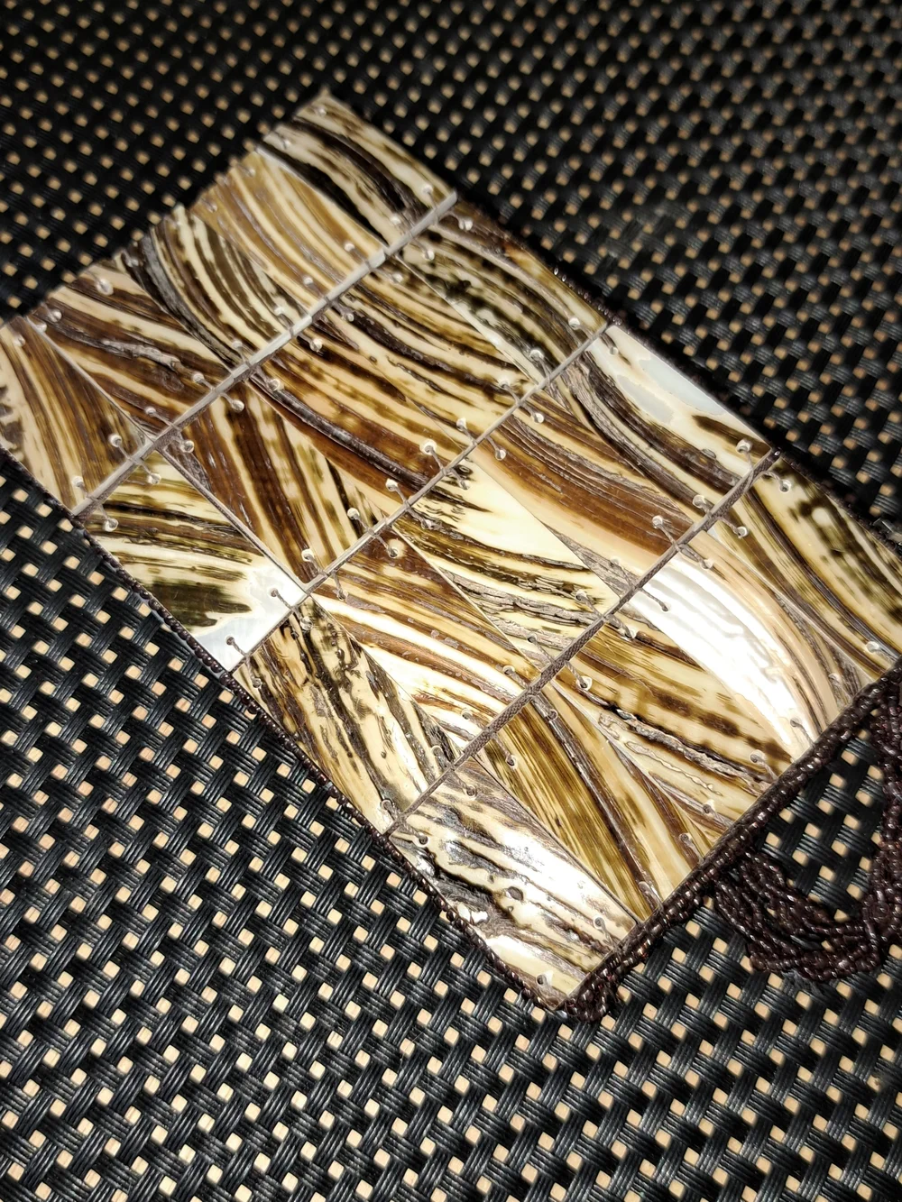 Mad By Design Mother Of Pearl Tiles With Natural Horn Tiles Wristlet Or Change